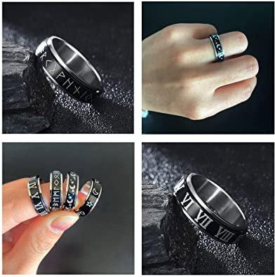 Inel antistres din inox cu cifre romane [4]