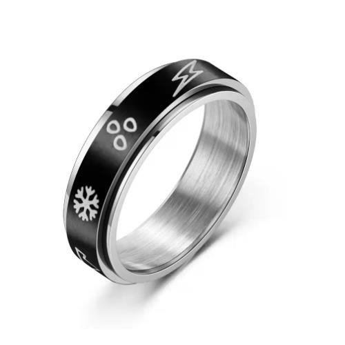 Inel antistres din inox cu simboluri [2]