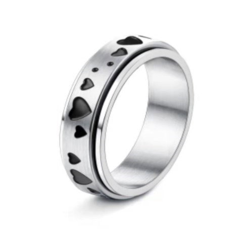 Inel antistres din inox cu inimioare [2]