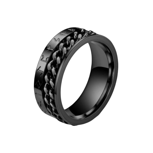 Inel antistres din inox cu lant rotativ si simboluri [1]