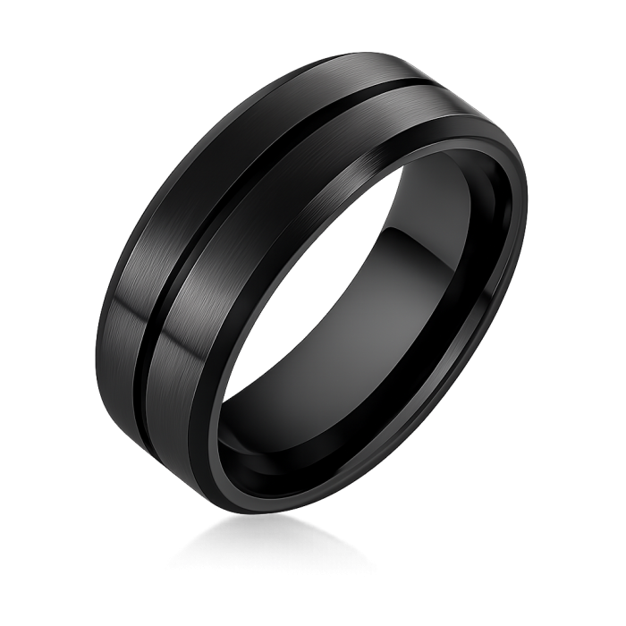 Inel antistres negru din inox [1]