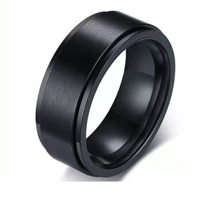 Inel antistres negru din inox [6]