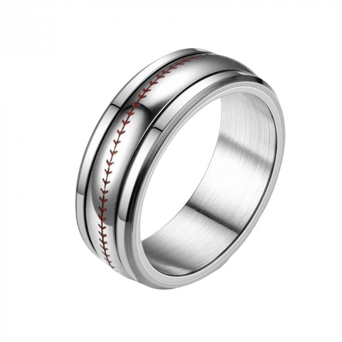 Inel antistres din inox cu dunga rosie [1]