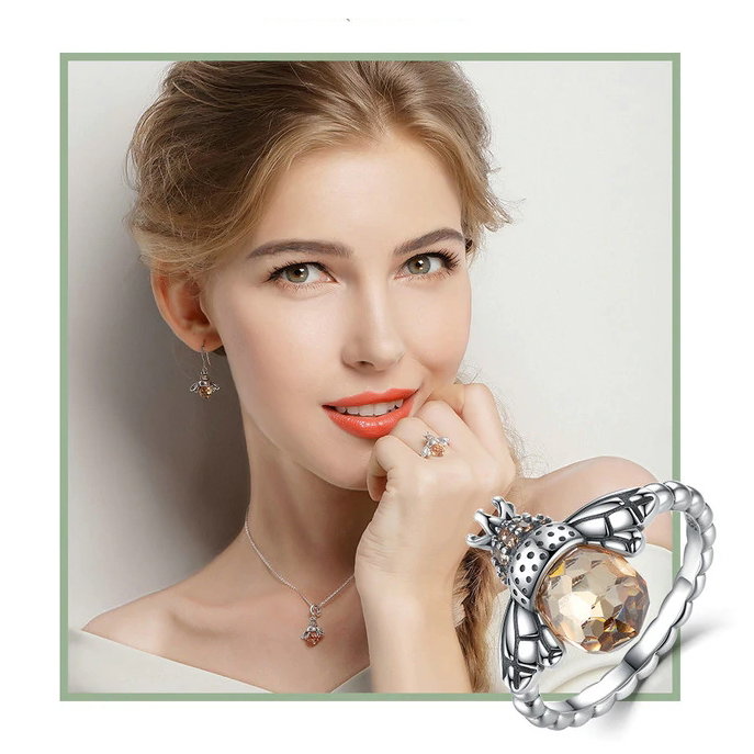 Inel argint 925 cu albinuta si zirconii - Be Nature IST0018 [5]