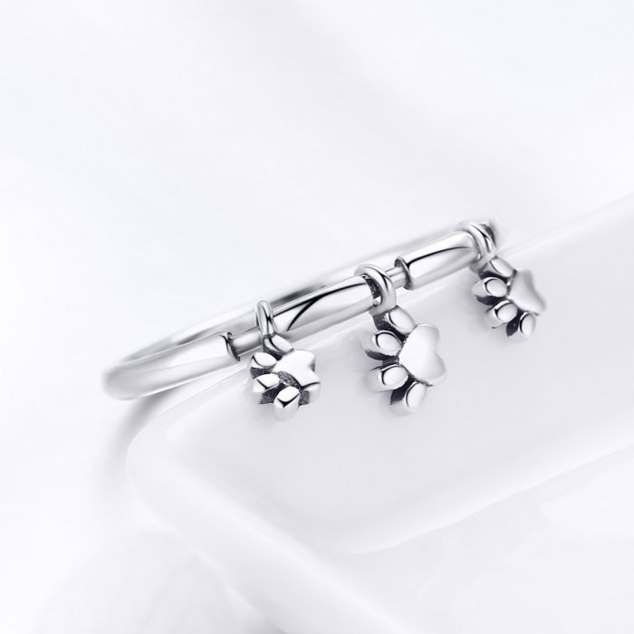 Inel argint 925 cu amprente labute catel - Be Nature IST0052 [5]