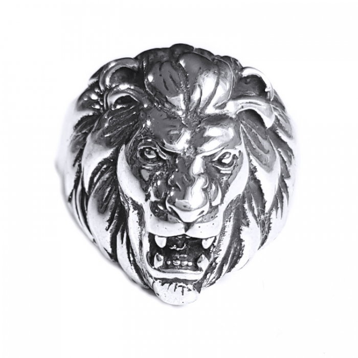 Inel argint 925 cu cap de leu, Leon [1]