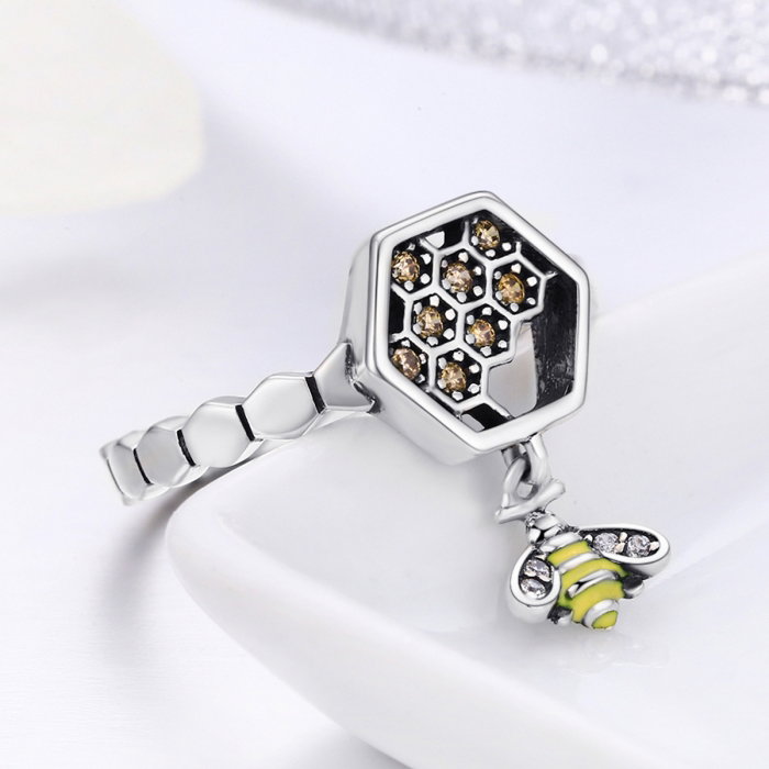 Inel argint 925 cu fagure si albinuta - Be Nature IST0048 [5]