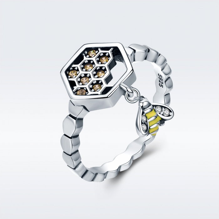 Inel argint 925 cu fagure si albinuta - Be Nature IST0048 [3]