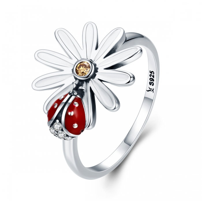 Inel argint 925 cu floare si gargarita- Be Lucky IST0042 [1]