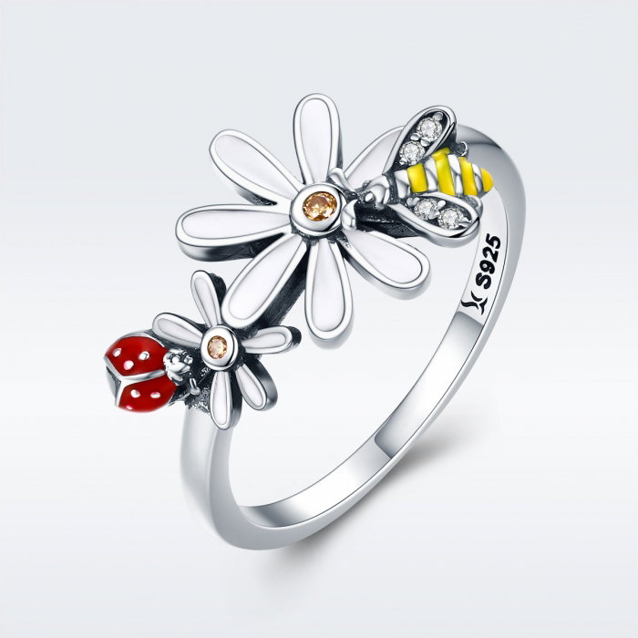 Inel argint 925 cu floare si gargarita - Be Lucky IST0046 [3]