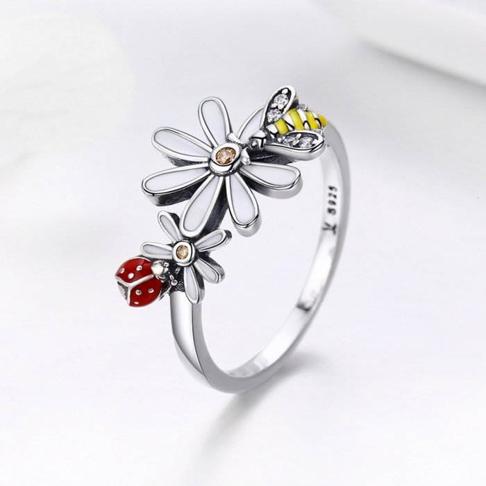 Inel argint 925 cu floare si gargarita - Be Lucky IST0046 [4]