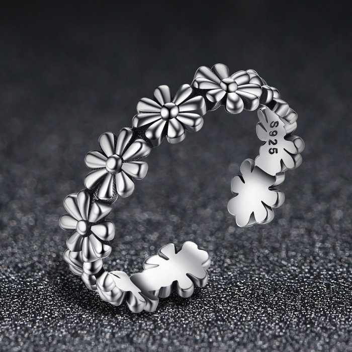 Inel reglabil argint 925 cu flori margarete - Be Nature IST0023 [2]
