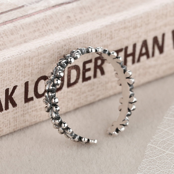 Inel reglabil argint 925 cu flori margarete - Be Nature IST0023 [6]