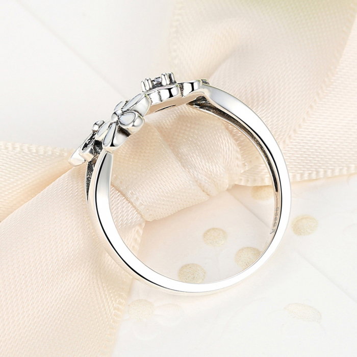 Inel argint 925 cu floricele si zirconii albe - Be Nature IST0017_173 [8]