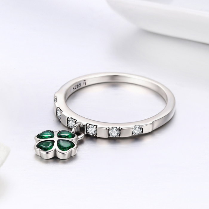 Inel argint 925 cu talisman in forma de trifoi cu patru foi - Be Lucky  IST0039 [5]