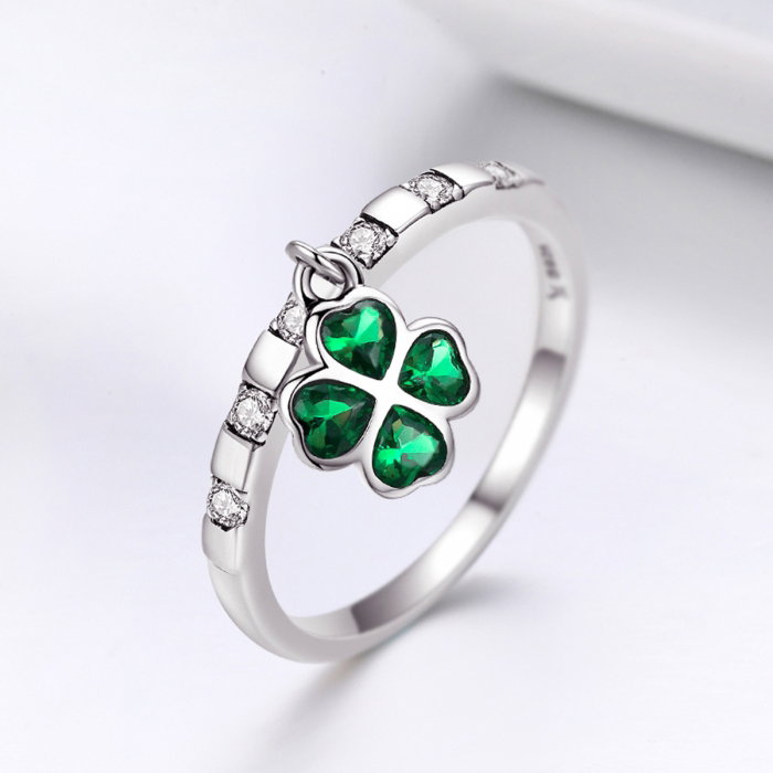 Inel argint 925 cu talisman in forma de trifoi cu patru foi - Be Lucky  IST0039 [4]