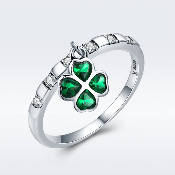 Inel argint 925 cu talisman in forma de trifoi cu patru foi - Be Lucky  IST0039 [3]