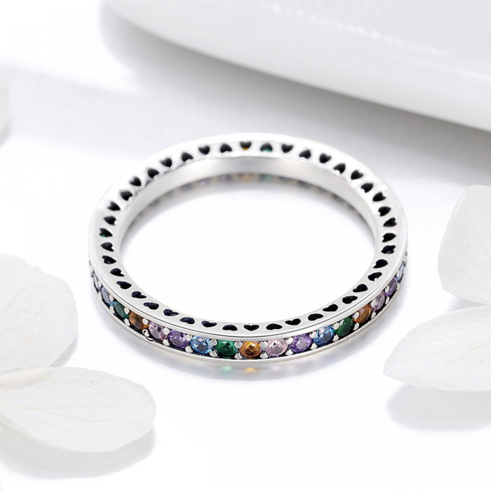 Inel argint 925 cu zirconii multicolore de jur imprejur - Be Elegant IST0057 [3]