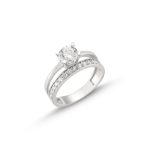 Inel argint Eternity & Solitaire cu un rand de zirconii [1]