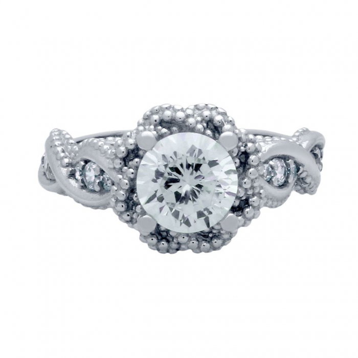 Inel elegant floare din argint 925 rodiat cu zirconii ISX0475 [2]