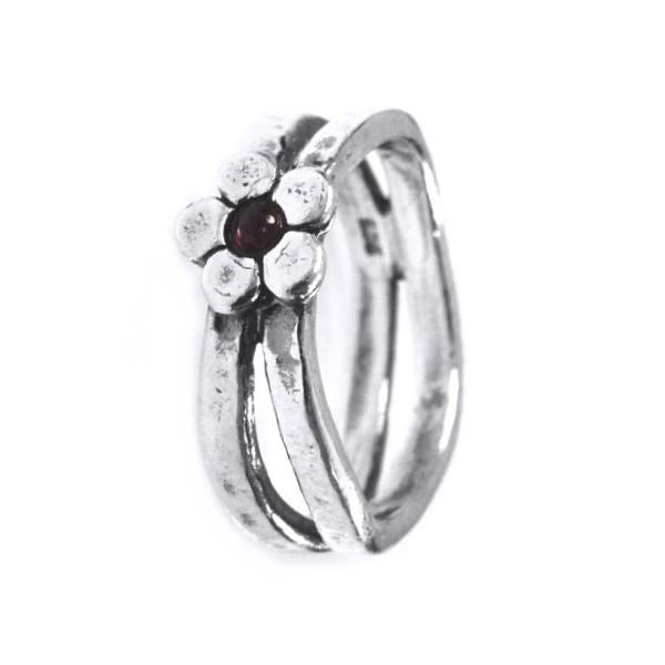 Inel argint 925 Israel floare cu granat [1]
