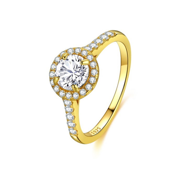 Inel argint 925 placat cu aur 14K cu zirconiu [1]