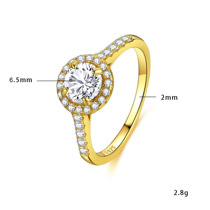 Inel argint 925 placat cu aur 14K cu zirconiu [2]