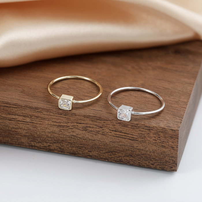 Inel argint 925 simplicity placat cu rodiu cu zirconiu [3]