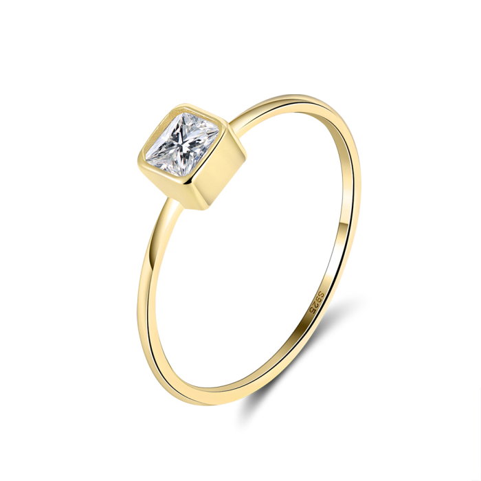 Inel argint 925 placat cu aur 14K cu zirconiu [1]