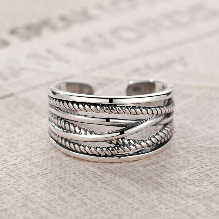 Inel argint 925 reglabil cu aspect vintage si sfoara rasucita - Be Nature IST0021 [4]