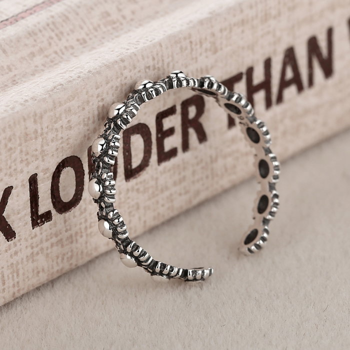 Inel argint 925 reglabil cu flori si aspect vintage - Be Nature IST0022 [4]