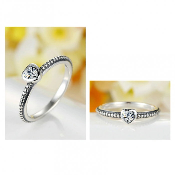 Inel argint 925 cu inimioara alba - Be in Love [3]