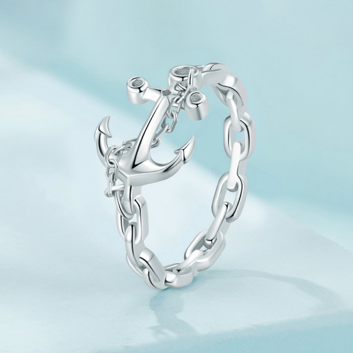 Inel argint ancora [9]