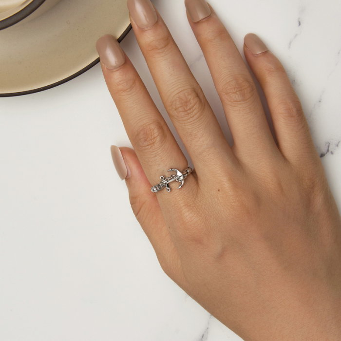 Inel argint ancora [2]