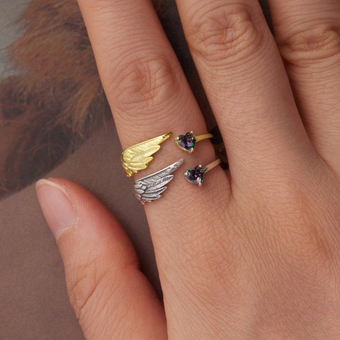 Inel argint aripa de inger si inmioara [8]