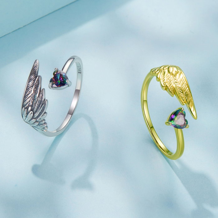 Inel argint aripa de inger si inmioara [16]