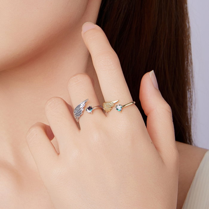 Inel argint aripa de inger si inmioara [13]