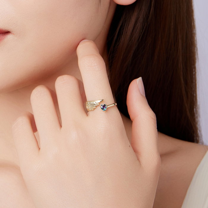 Inel argint aripa de inger si inmioara [4]