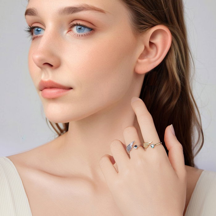 Inel argint aripa de inger si inmioara [9]