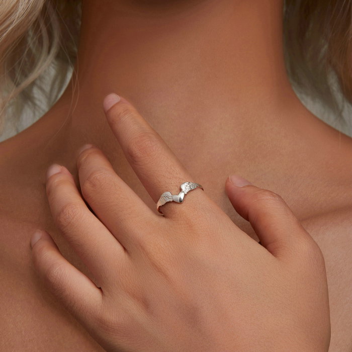 Inel argint aripi de inger, reglabil [4]