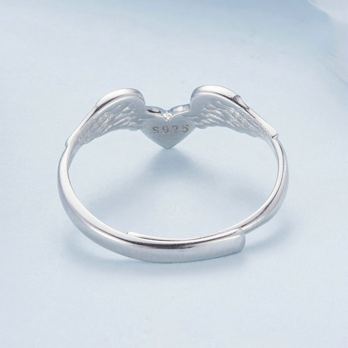 Inel argint aripi de inger, reglabil [7]