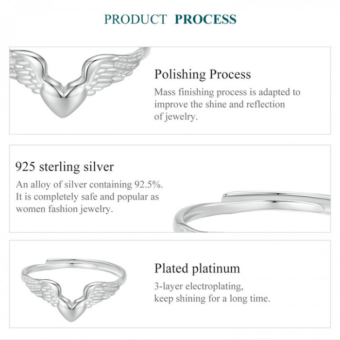 Inel argint aripi de inger, reglabil [9]