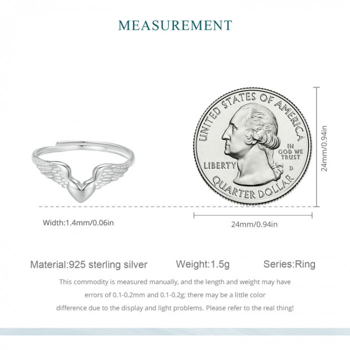 Inel argint aripi de inger, reglabil [11]