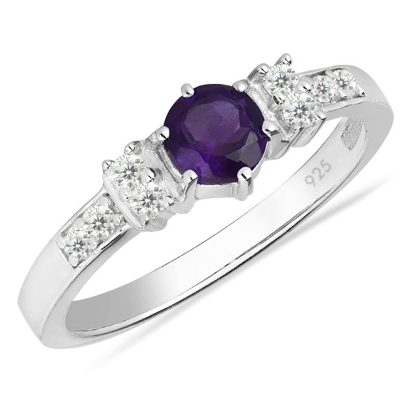 Inel argint Artemisia, 925, cu ametist african si zirconiu alb - IVA0010 [1]