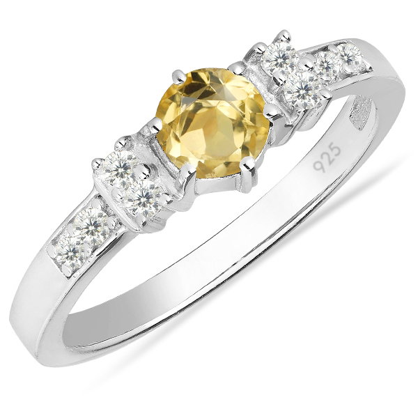 Inel argint Artemisia, 925, cu citrin si zirconiu alb - IVA0014 [1]