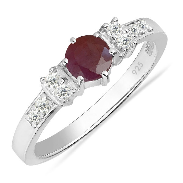 Inel argint Artemisia, 925, cu rubin si zirconiu alb - IVA0016 [1]