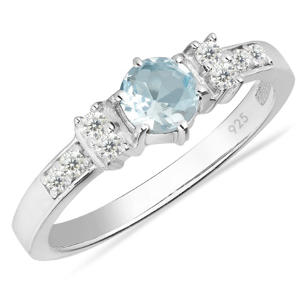 Inel argint Artemisia, 925, cu topaz albastru si zirconiu alb - IVA0018 [1]