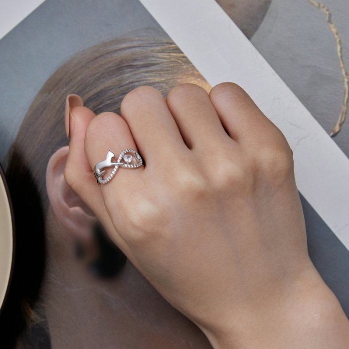 Inel argint cat infinity [2]