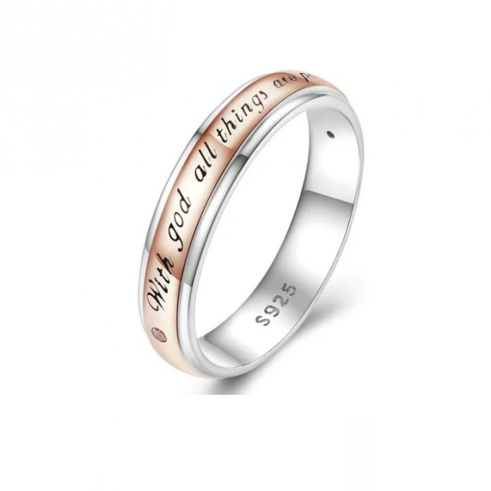 Inel argint credinta placat cu aur roz [1]