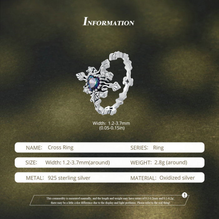 Inel argint cruce si inima, reglabil [9]